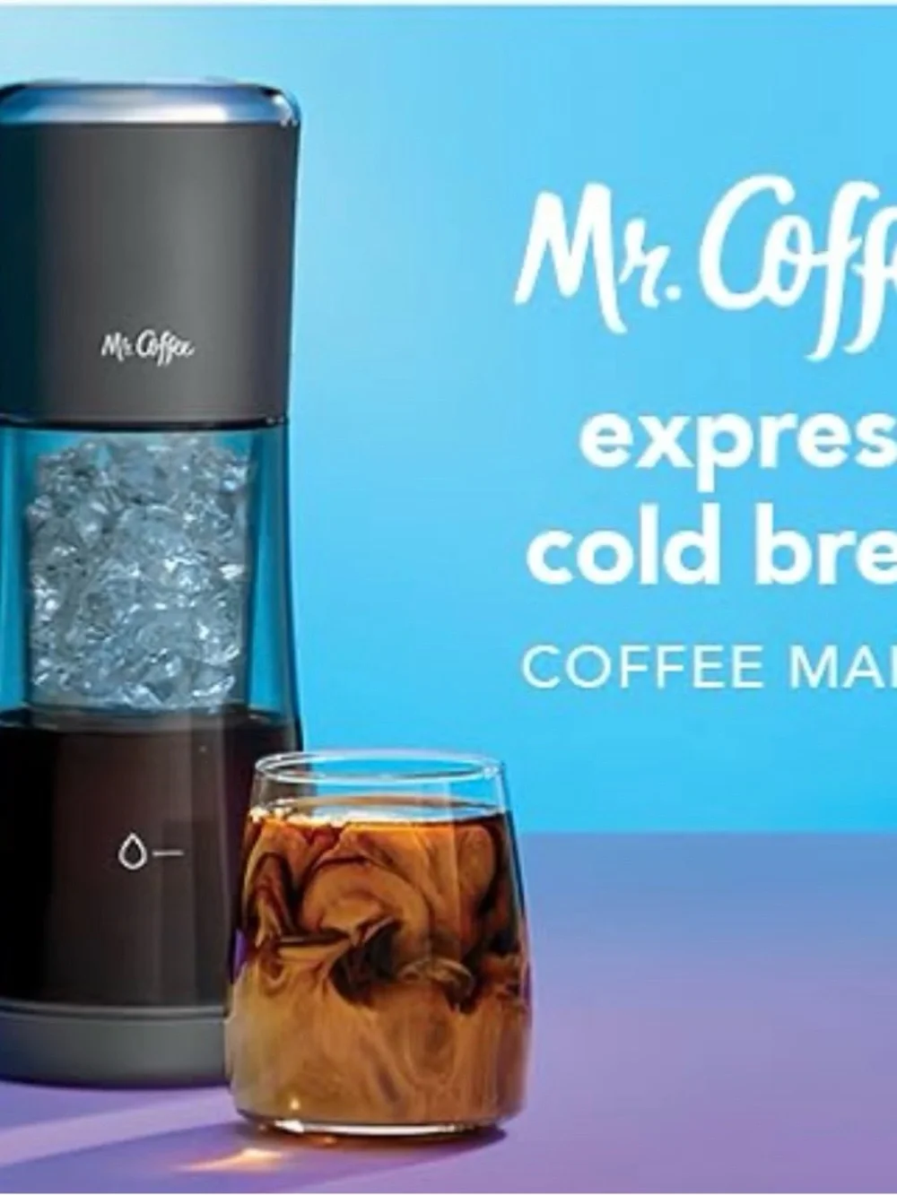 Mr. Coffee Express Cold Brew Maker 13 oz Iced Coffee Machine Black| NWT